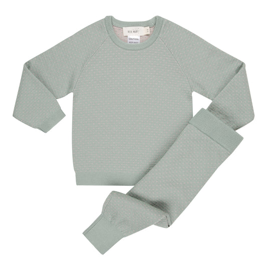Merino Knitted 2-Piece Set Snowflake Sage