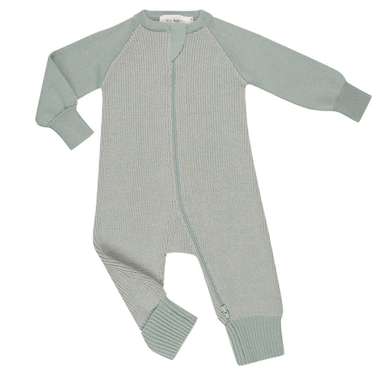 Merino Knitted Sleepsuit Sage