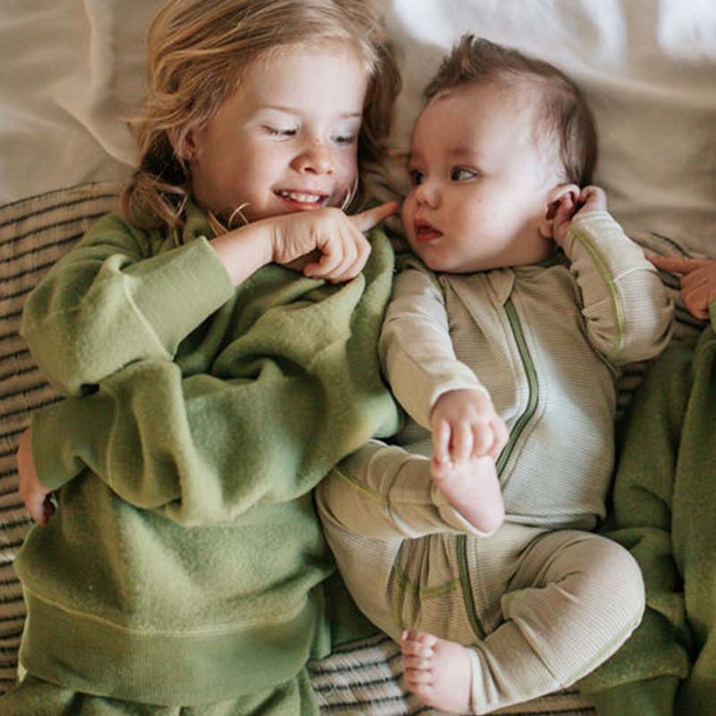 Basics Merino Wool Onesie and Singlet Pack Pistachio Stripe