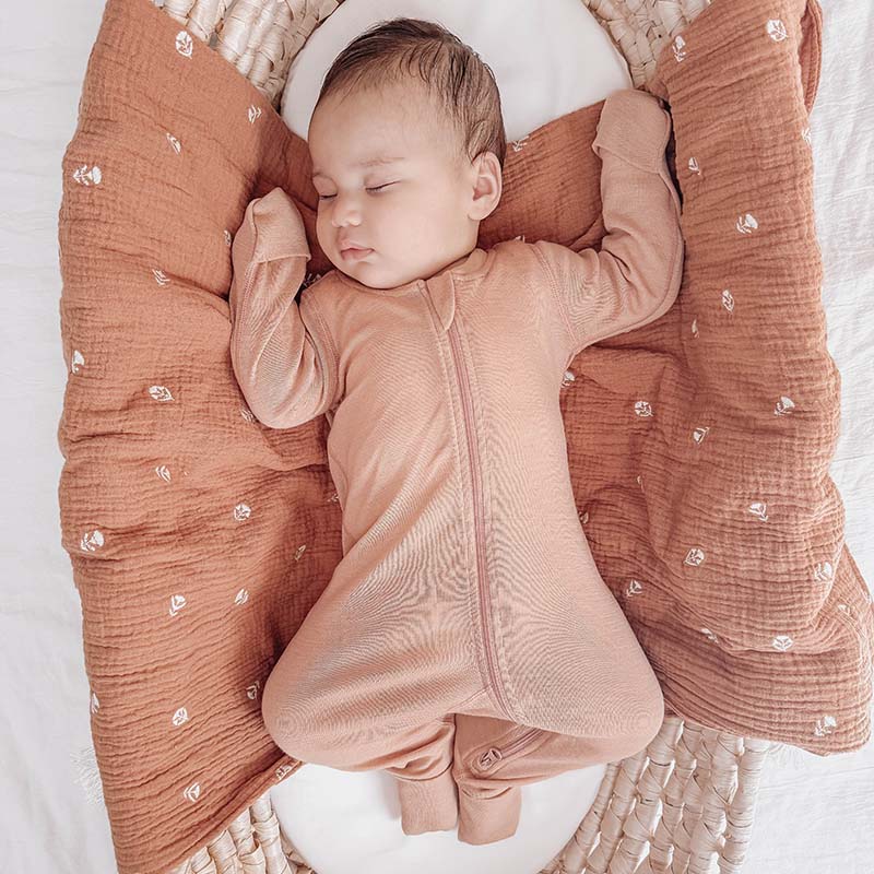 Basics Merino Wool Onesie Salmon