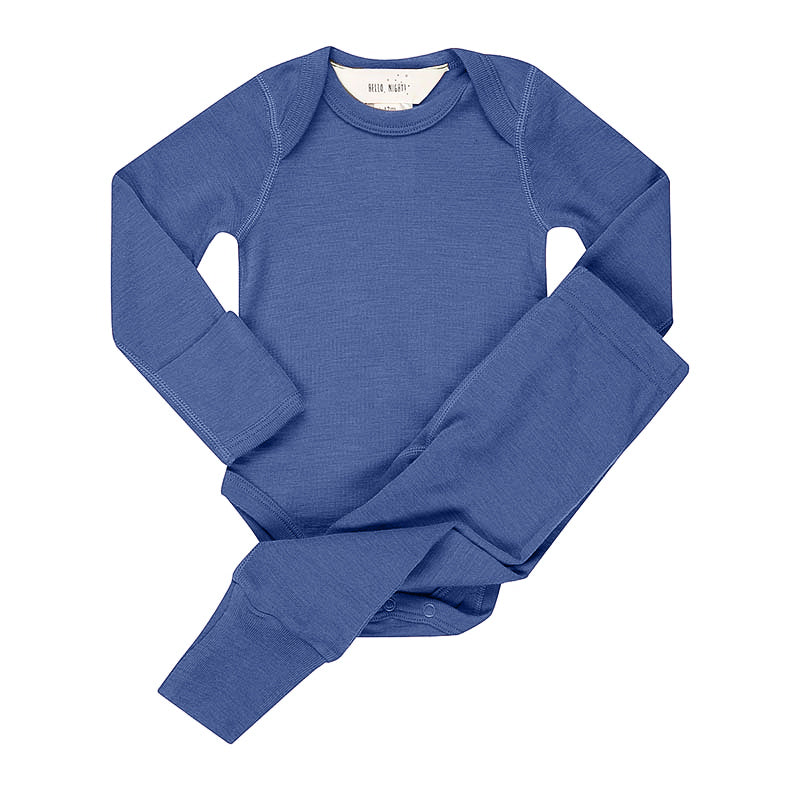 Basics Merino wool Bodysuit Set Zimmer Blue