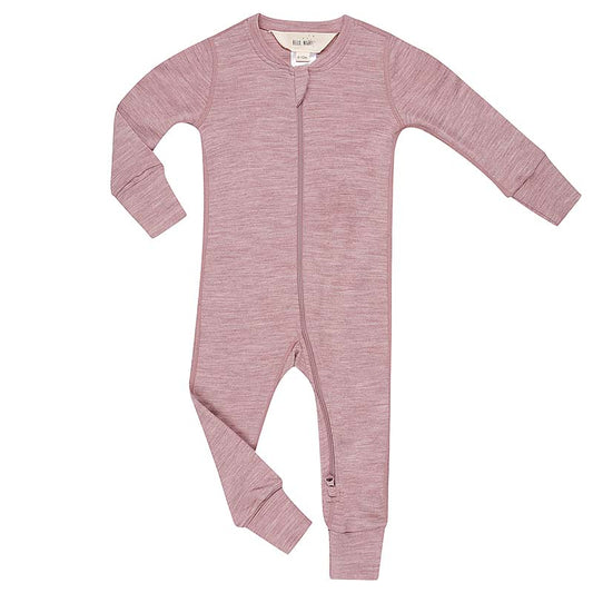 Merino Wool Baby Thermal Onesie Mauve Marle