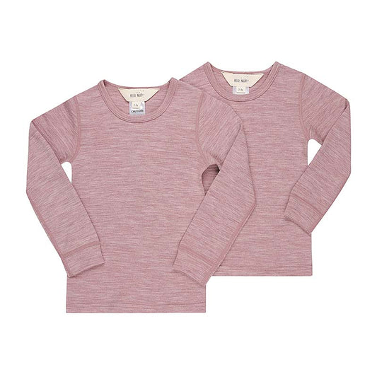 Merino Wool Thermal Top 2-Pack Mauve Marle