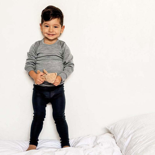 Merino Wool Thermal Top 2-Pack Dusty Blue Marle