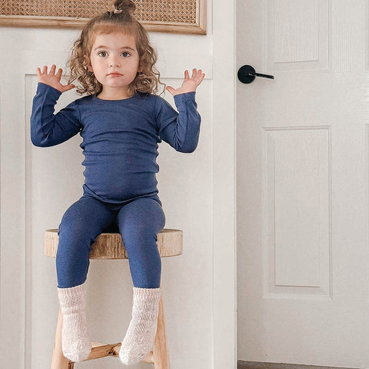 Merino Wool Kid's Sleep Socks Mauve