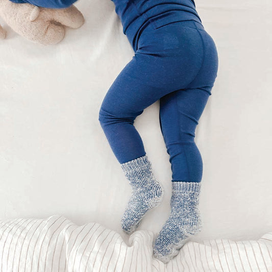Merino Wool Kid's Sleep Socks Zimmer Blue