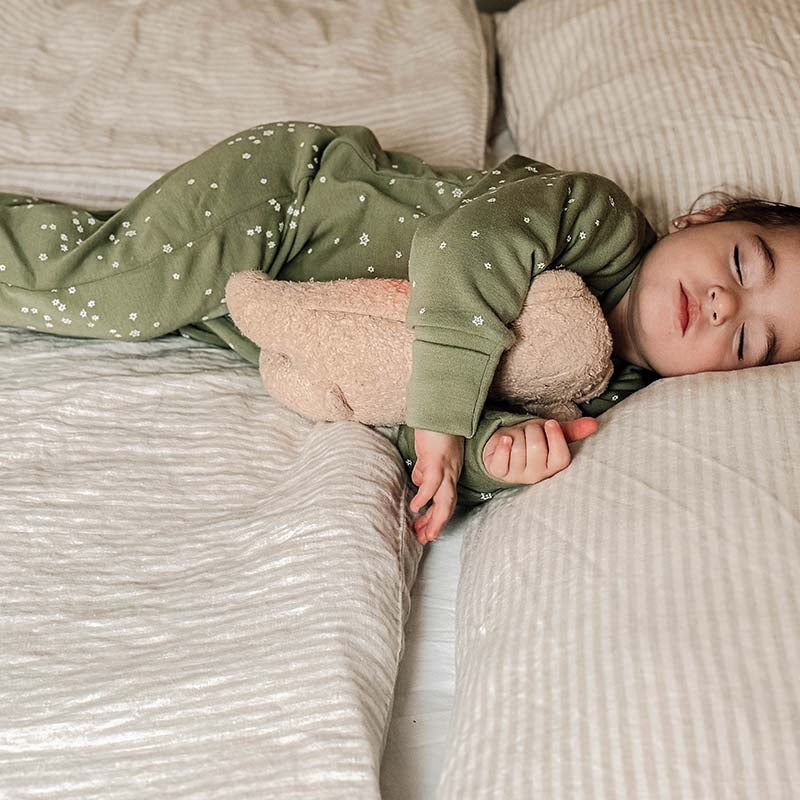 Merino Sleepsuit Warmest with Sleeves Pistachio Stars