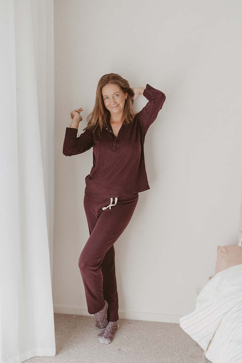 Women's Merino Sleep Socks Eggplant