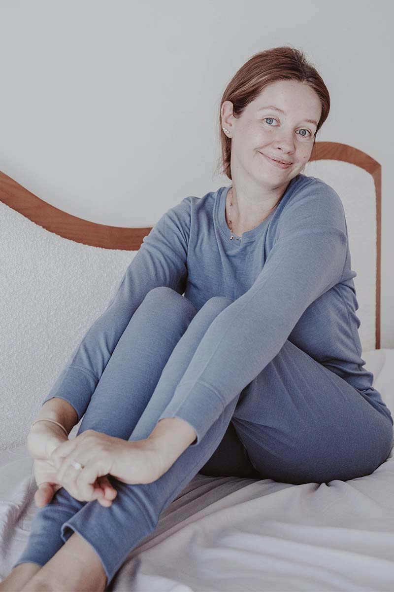 Women's Merino Layer Set Pyjamas Dusty Blue