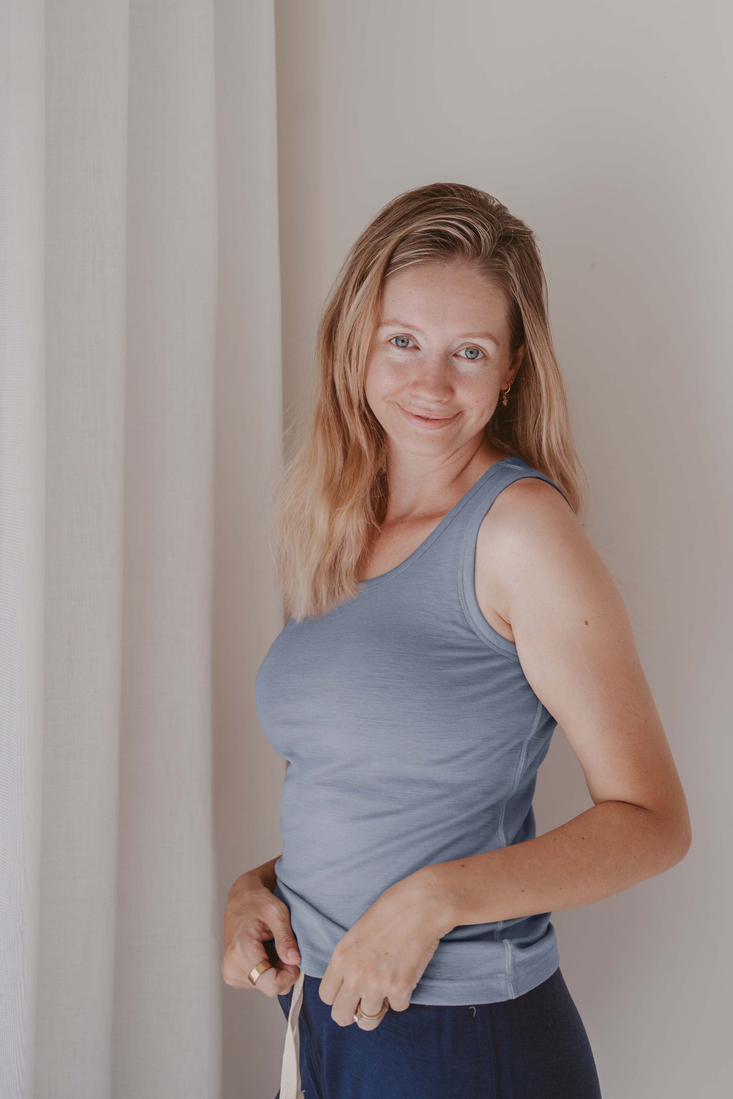 Women's Merino Everyday Singlet Dusty Blue