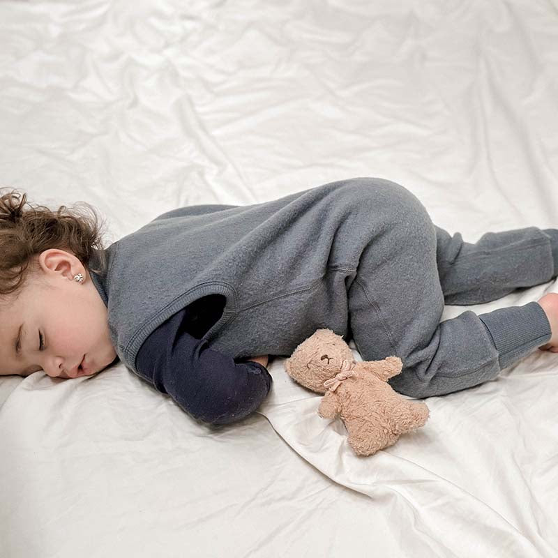 Merino Fleece Sleepsuit Sleeveless Dark Denim