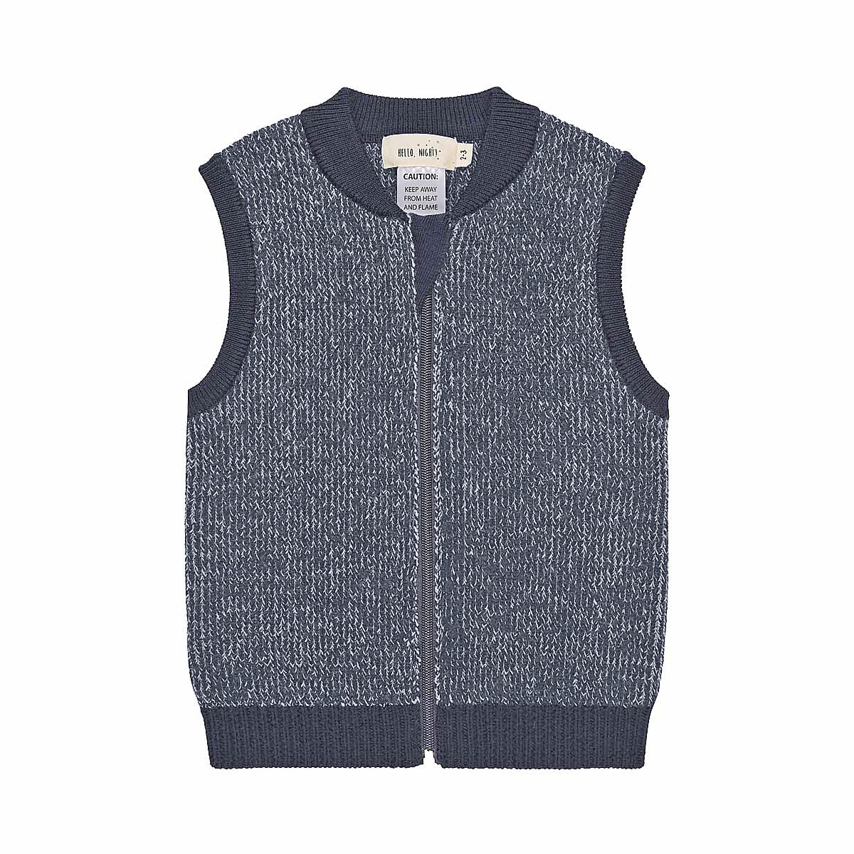 Merino Knitted Body Warming Vest Denim