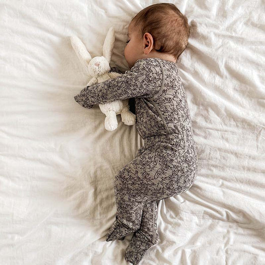 Basics Merino wool Bodysuit Set Bunny Print