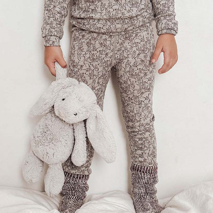 Merino Wool Layer Set Pyjamas Bunny Print
