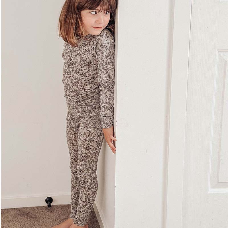 Merino Wool Layer Set Pyjamas Bunny Print