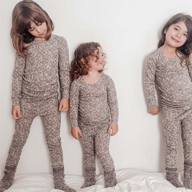 Merino Wool Layer Set Pyjamas Bunny Print