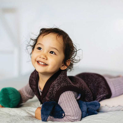 Merino Knitted Body Warming Vest Plum