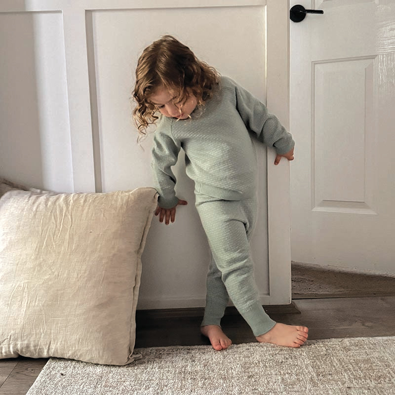 Merino Knitted 2-Piece Set Snowflake Sage