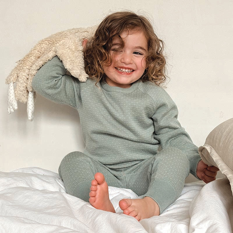 Merino Knitted 2-Piece Set Snowflake Sage