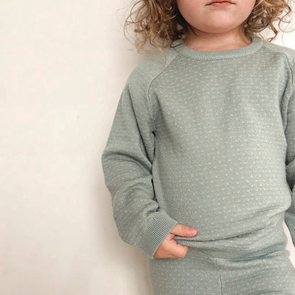 Merino Knitted 2-Piece Set Snowflake Sage