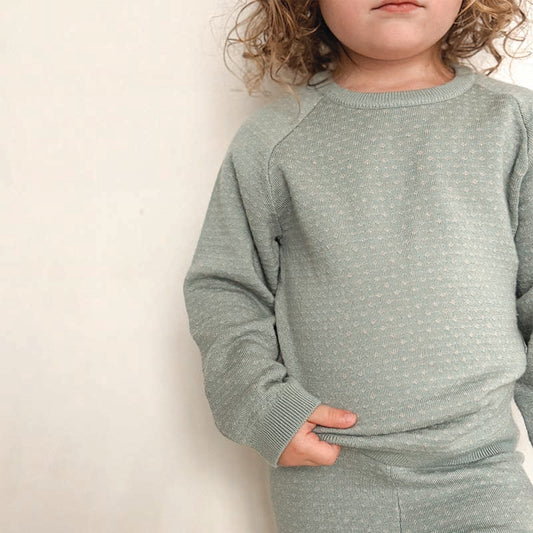 Merino Knitted 2-Piece Set Snowflake Sage