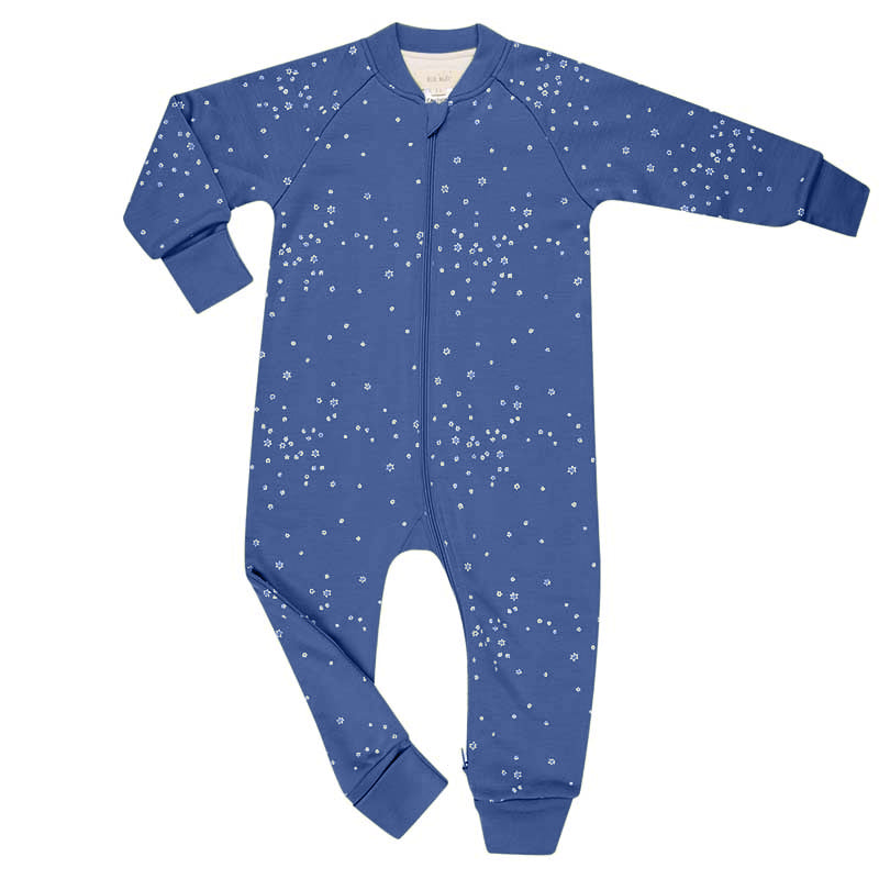Merino Sleepsuit Warmest with Sleeves Zimmer Blue Stars