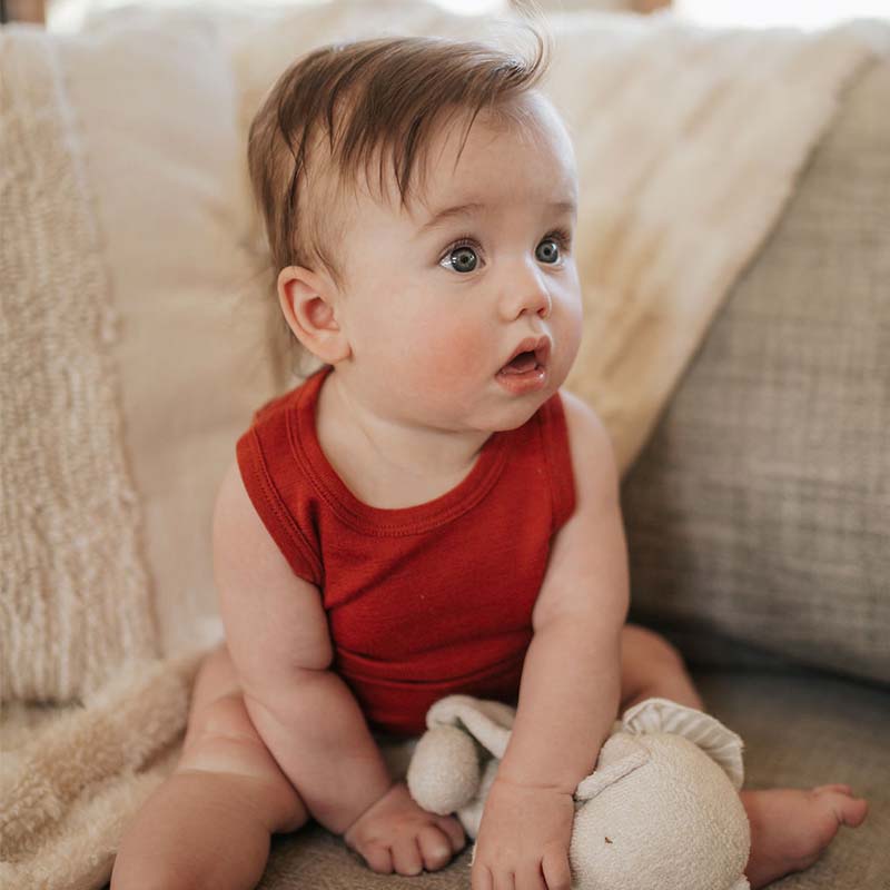 Basics Merino Wool Onesie and Singlet Pack Poppy Red