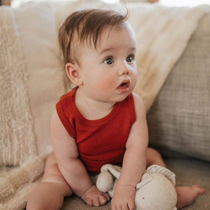 Basics Merino Wool Onesie and Singlet Pack Poppy Red