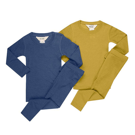 Basics Merino Wool Pyjama Set 2-Pack Citron/Zimmer Blue