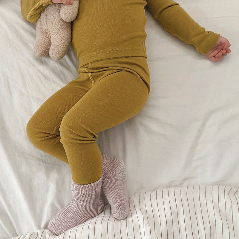 Basics Merino Wool Pyjama Set 2-Pack Citron/Zimmer Blue