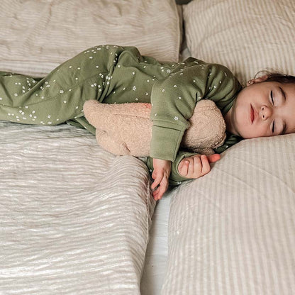 Merino Sleepsuit Warmest with Sleeves Pistachio Stars