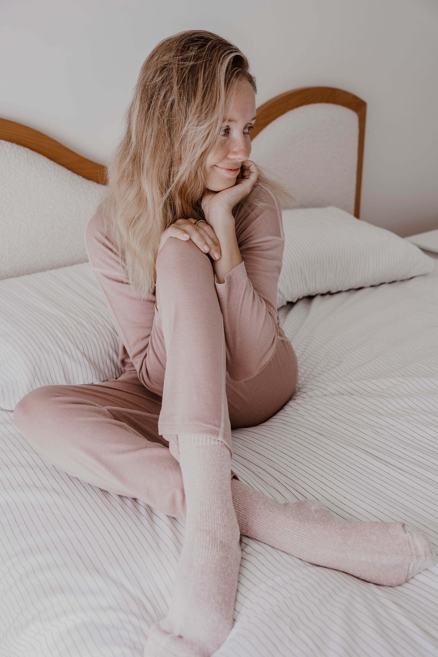 Women's Merino Sleep Socks Mauve