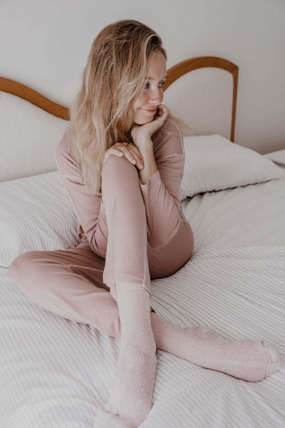 Women's Merino Sleep Socks Mauve