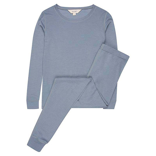 Women's Merino Layer Set Pyjamas Dusty Blue