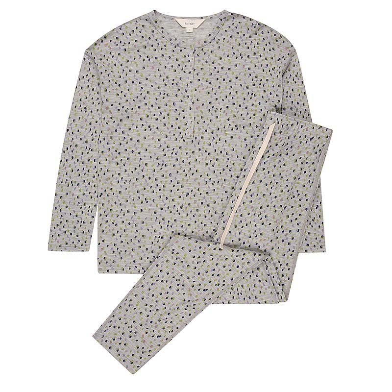 Women's Merino Button Pyjama Set Scatter Print