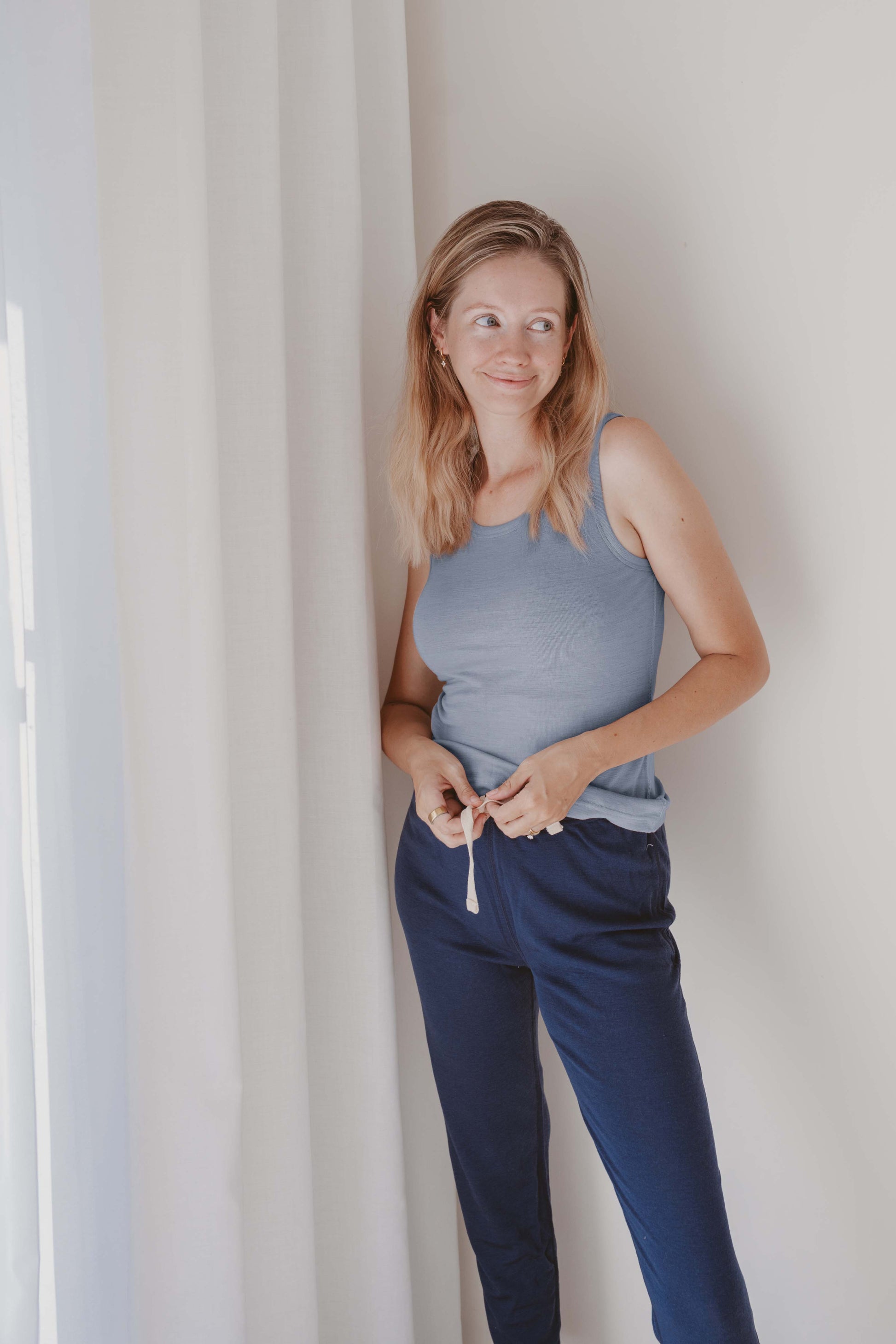 Women's Merino Everyday Singlet Dusty Blue