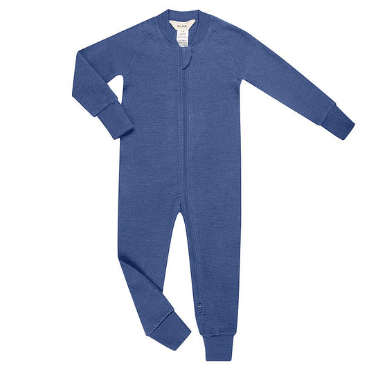 Merino Fleece Sleepsuit with Sleeves Zimmer Blue