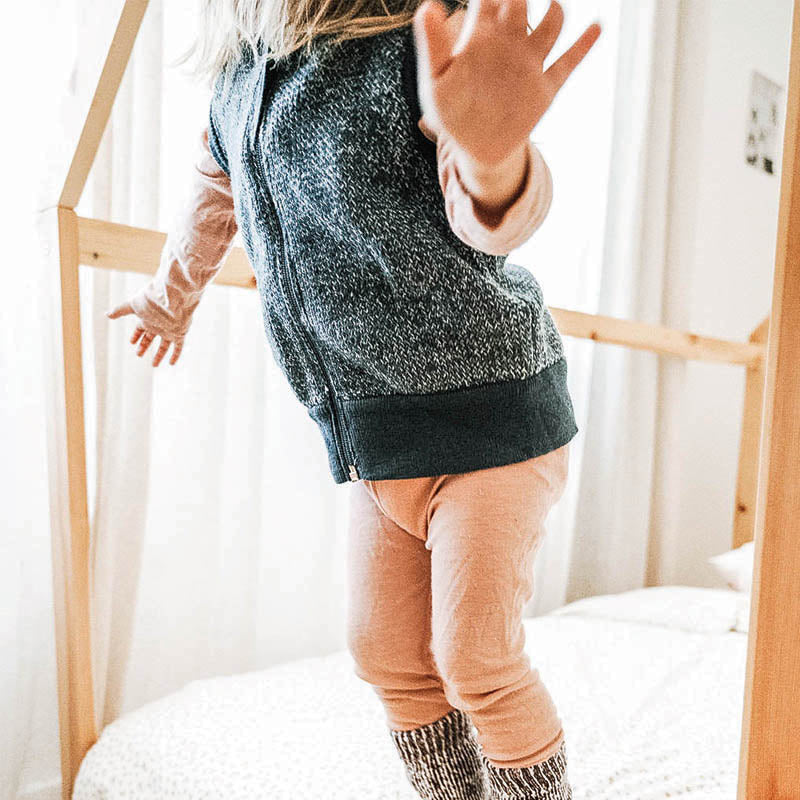 Merino Knitted Body Warming Vest Denim