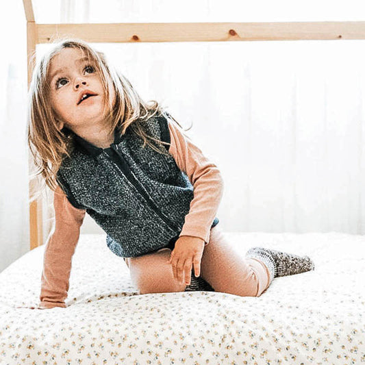 Merino Knitted Body Warming Vest Denim