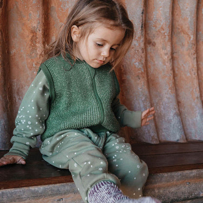 Merino Knitted Body Warming Vest Leaf